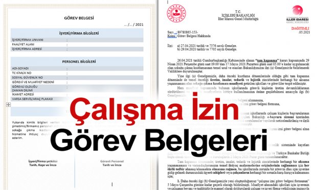 ÇALIŞMA İZİN GÖREV BELGELERİ GENELGESİ YAYIMLANDI